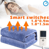 Elektrická deka Zimná dvojitá ohrievacia deka Hrubšie vyhrievané flanelové deky s inteligentným spínačom, termostat, vykurovacia podložka 1,8 * 1,5 m
