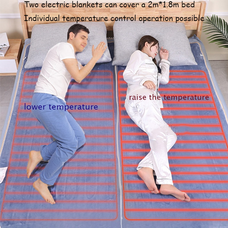 Elektrická deka Zimná teplá vykurovacia hrubšia plyšová vykurovacia prikrývka Vyhrievané prikrývky Elektrický matrac Nastaviteľná teplota Ohrievač tela