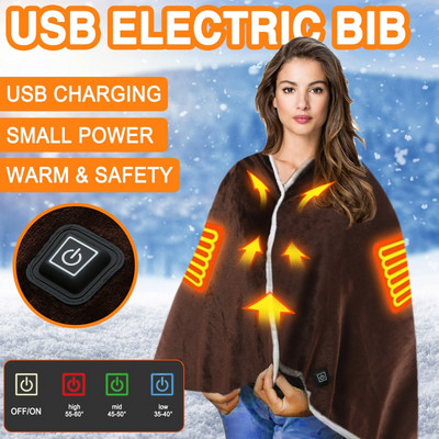 Télen hordható elektromos takarók USB töltés fűtő kendő takarók korall gyapjú flanel elektrotermikus betét takarók