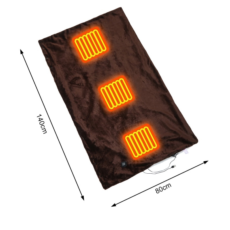 Zimné nositeľné elektrické deky, nabíjateľné cez USB, vyhrievané šálové deky, koralovo-fleecové flanelové elektrotermálne deky