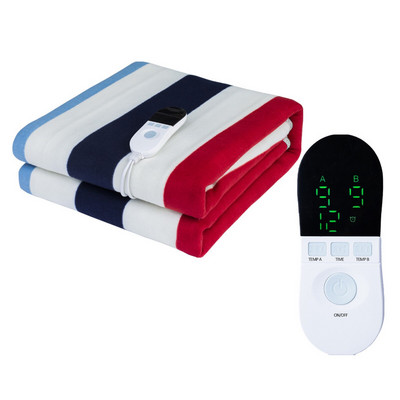 Flísová elektrická vyhrievacia deka s reguláciou teploty, pruhované bezpečnostné vyhrievané podložky, 9 prevodových stupňov, nastaviteľný elektrický matrac na zimu