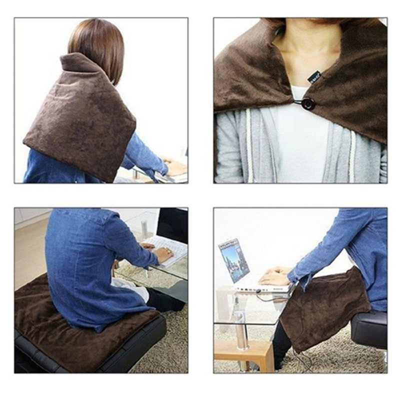 USB elektrická vyhrievacia deka, ramenný zábal, šál, chladuvzdorná deka s gombíkmi, ohrievač, kancelárske vyhrievacie deky