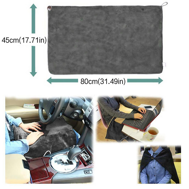 USB elektrická vyhrievacia deka, ramenný zábal, šál, chladuvzdorná deka s gombíkmi, ohrievač, kancelárske vyhrievacie deky