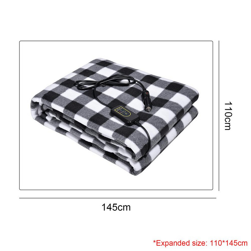 Grijaća deka 12V Električna 3 brzine Topla Grijana deka Auto Električna deka Deblji grijač Dvostruki grijač za tijelo 145x110cm