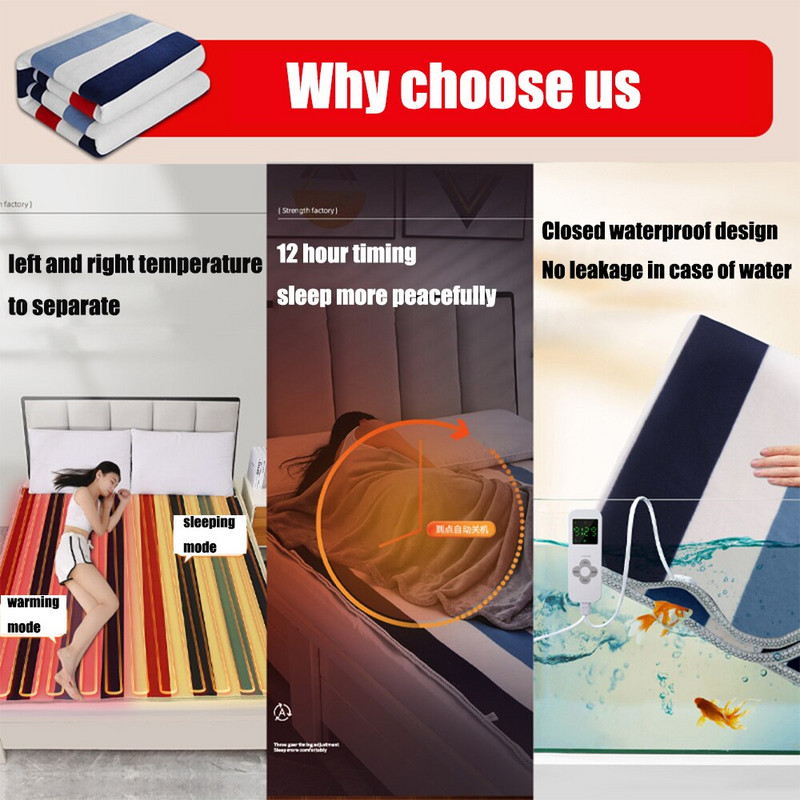 Elektrická deka 220v 110v inteligentný ohrievač jeden dvojitý konštantná teplota elektrické kúrenie zimné dvojité ovládanie pre domácnosť