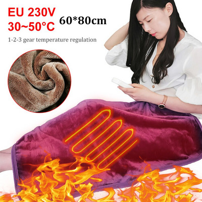 80x60cm 230V elektrická deka vyhrievaná deka obojstranná flanelová deka matrac 3 nastavenia teploty zimná ohrievacia vesta