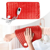 Elektrické vyhrievacie podložky, ohrievač, úľava od bolesti chrbta a kŕčov, automatické vypnutie, JP červená vyhrievacia podložka, deka, krk, rameno, bolesť chrbta