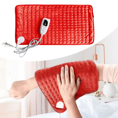 Elektrické vyhrievacie podložky, ohrievač, úľava od bolesti chrbta a kŕčov, automatické vypnutie, JP červená vyhrievacia podložka, deka, krk, rameno, bolesť chrbta