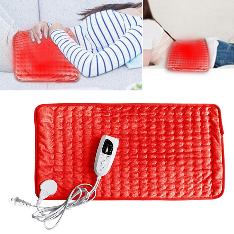 Elektrické vyhrievacie podložky, ohrievač, úľava od bolesti chrbta a kŕčov, automatické vypnutie, JP červená vyhrievacia podložka, deka, krk, rameno, bolesť chrbta