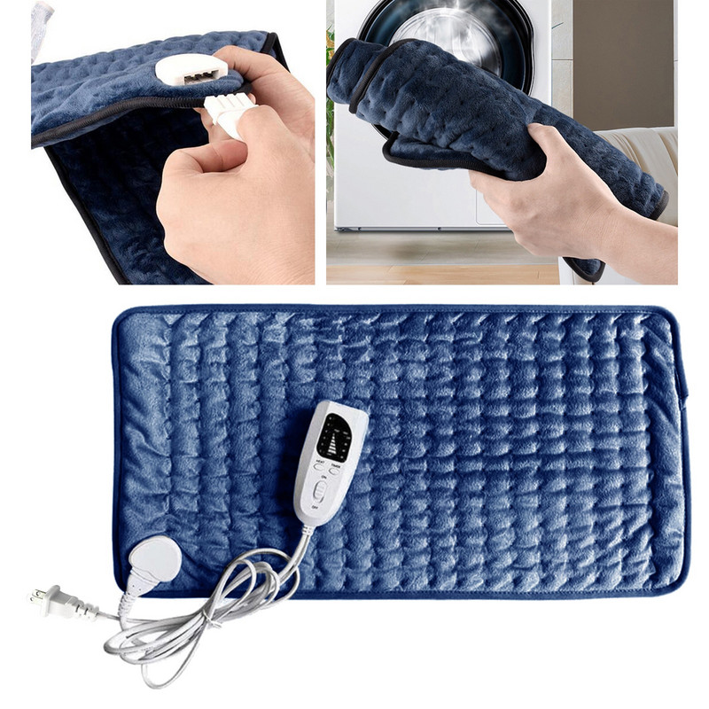 Elektrické vyhrievacie podložky, ohrievač, úľava od bolesti chrbta a kŕčov, automatické vypnutie, JP červená vyhrievacia podložka, deka, krk, rameno, bolesť chrbta