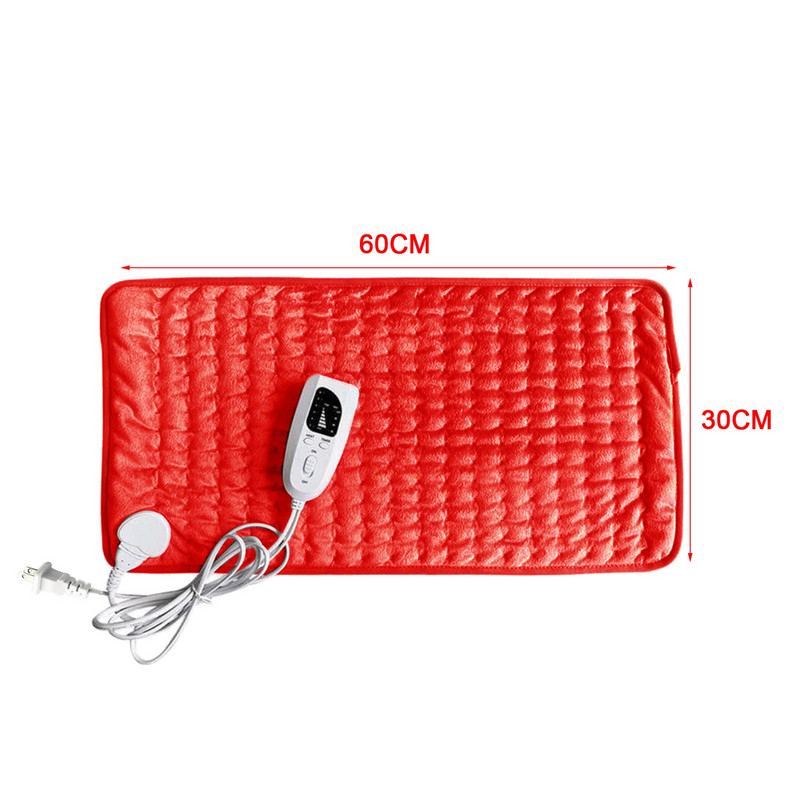 Elektrické vyhrievacie podložky, ohrievač, úľava od bolesti chrbta a kŕčov, automatické vypnutie, JP červená vyhrievacia podložka, deka, krk, rameno, bolesť chrbta