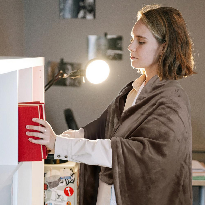 Módna elektrická deka, jednofarebná vyhrievaná pláštenka, rýchlo a účinne vyhrievaná plyšová deka s USB, hrejivá pláštenka