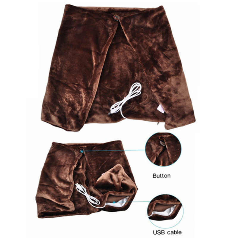 Vyhrievaná šatka, elektrická vyhrievacia deka, ohrievač tela s USB napájaním, vankúš na sedadlo, zimný plyšový vyhrievaný teplý šál do auta, kancelárie, domácnosti