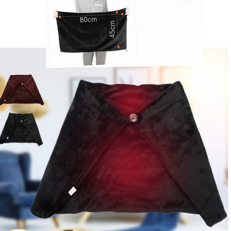 Vyhrievaná šatka, elektrická vyhrievacia deka, ohrievač tela s USB napájaním, vankúš na sedadlo, zimný plyšový vyhrievaný teplý šál do auta, kancelárie, domácnosti