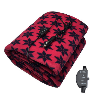 12V cestovná deka, elektrická flísová deka do chladného počasia, 2 úrovne vykurovania, útulná vyhrievaná deka, rýchle vykurovanie do auta 145x100cm