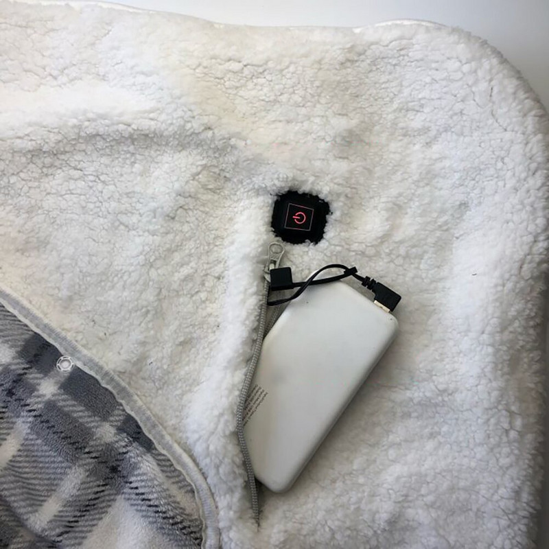 USB zimná elektrická deka, hrubší ohrievač, teplý šál, vyhrievaná deka s termostatom, elektrická vyhrievacia deka, oblečenie