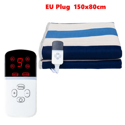 Flísová elektrická deka s reguláciou teploty, pruhované bezpečnostné vyhrievané podložky, 9 prevodových stupňov, nastaviteľný elektrický ohrievač deky na zimu
