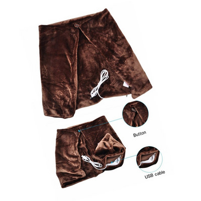 2021 USB teplá elektrická vykurovacia šatka z mäkkej teplej fleecovej vykurovacej podložky do domácej kancelárie, zimné teplé elektrické prikrývky na krk a ramená