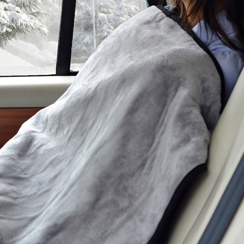 12V auto elektrická vyhrievaná deka Mat Grid úsporná teplá jeseň/zima auto elektrická vyhrievacia deka sivá modrá