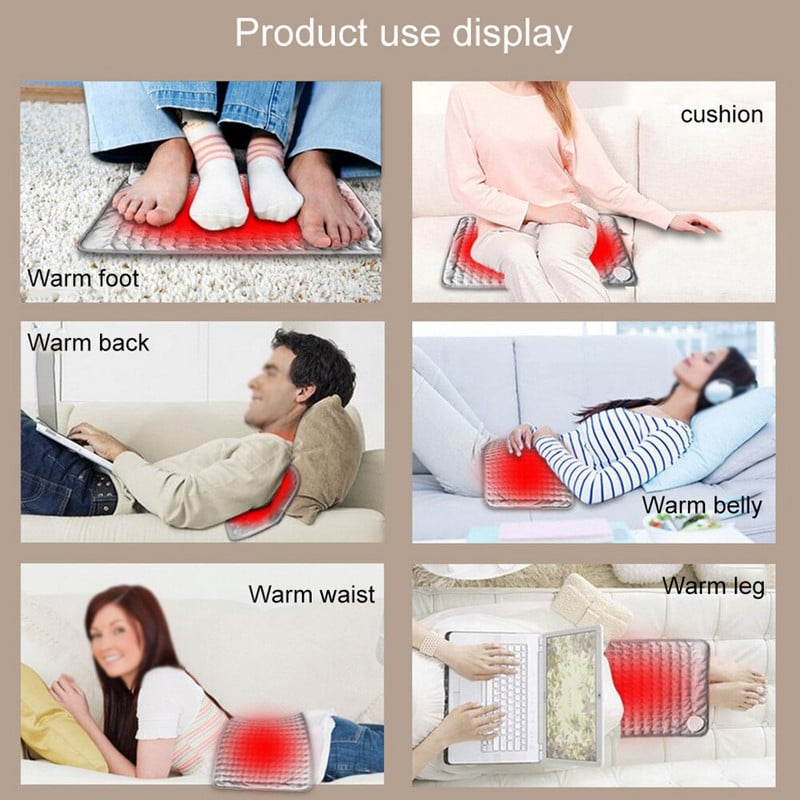 Elektrická vyhrievacia podložka 220~240V na ramená, krk, chrbát, chrbticu a nohy, zimná vyhrievacia podložka 76x40cm 60x30cm 40x30cm