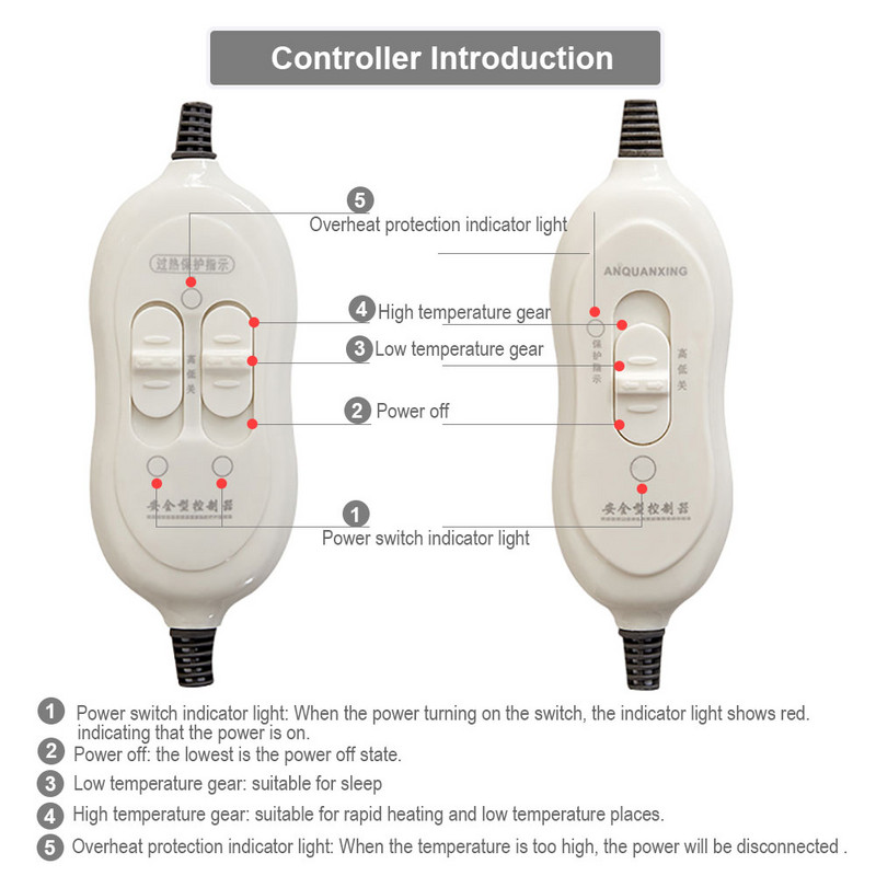 Elektrická deka s dvojitým telom 220 V 150 * 180 cm Manta vyhrievaná deka vyhrievací koberec pre zimné produkty