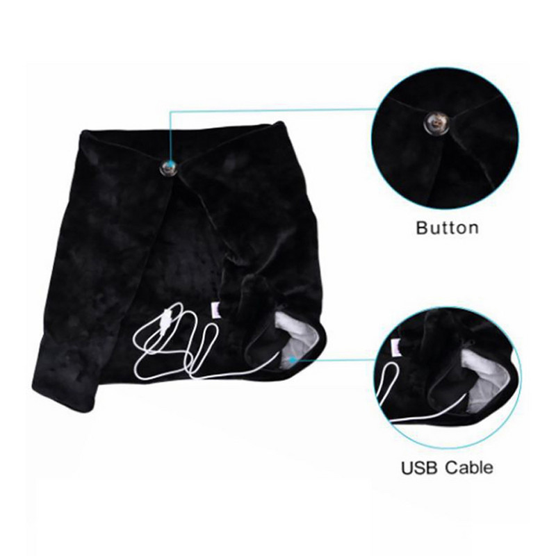 Automobilová elektrická vyhrievacia vyhrievacia deka, podložka na ramená a krk, mobilná vyhrievacia šatka s USB, mäkká vonkajšia mäkká vyhrievaná šatka 2022 #Z