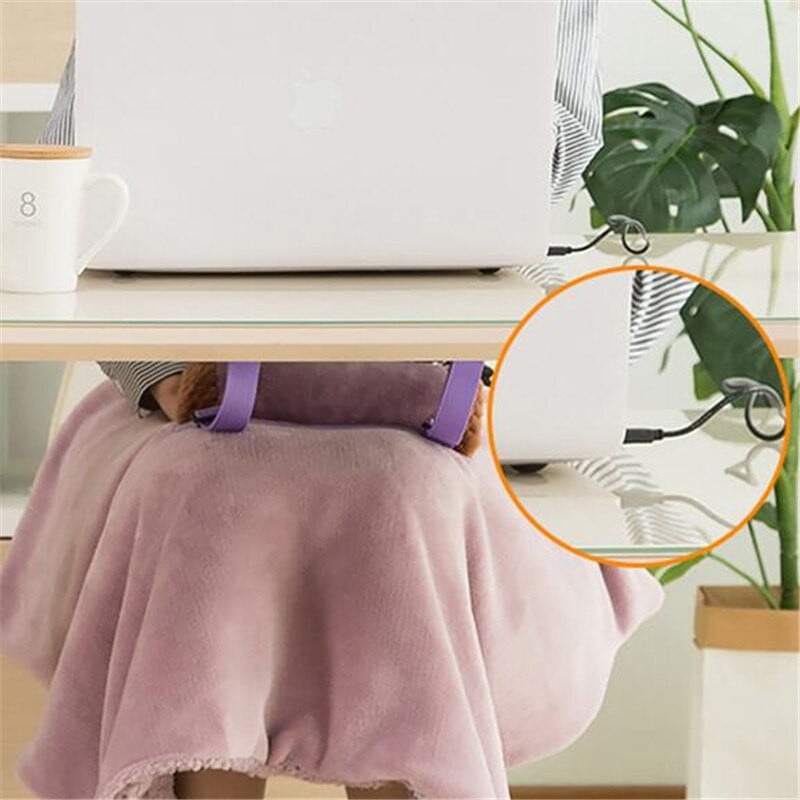 Návlek na kolená, plyšový flanel, prenosný, elektrický, ohrievací, nastaviteľný s vreckom, závesná vyhrievacia deka do domácej kancelárie