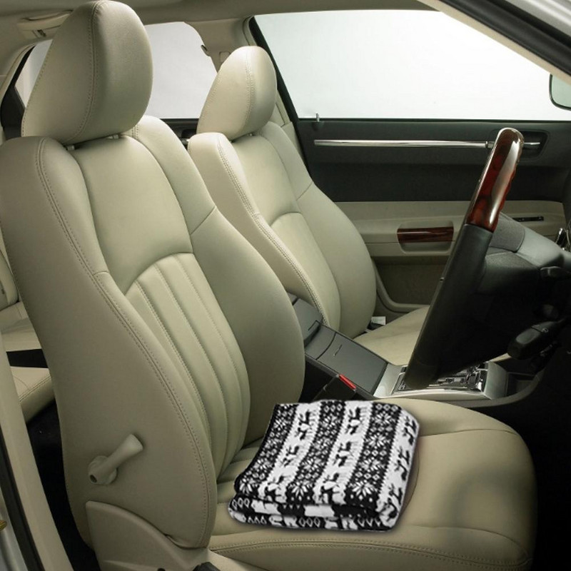 12V vyhrievacia deka so vzorom snehovej vločky a losa do auta, elektrická deka, úsporná vyhrievaná cestovná deka #W0