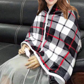 Mink Velvet nositeľná elektrická deka multifunkčná funkcia časovača USB elektrický vykurovací šál domáca kancelária ohrievač kolien späť