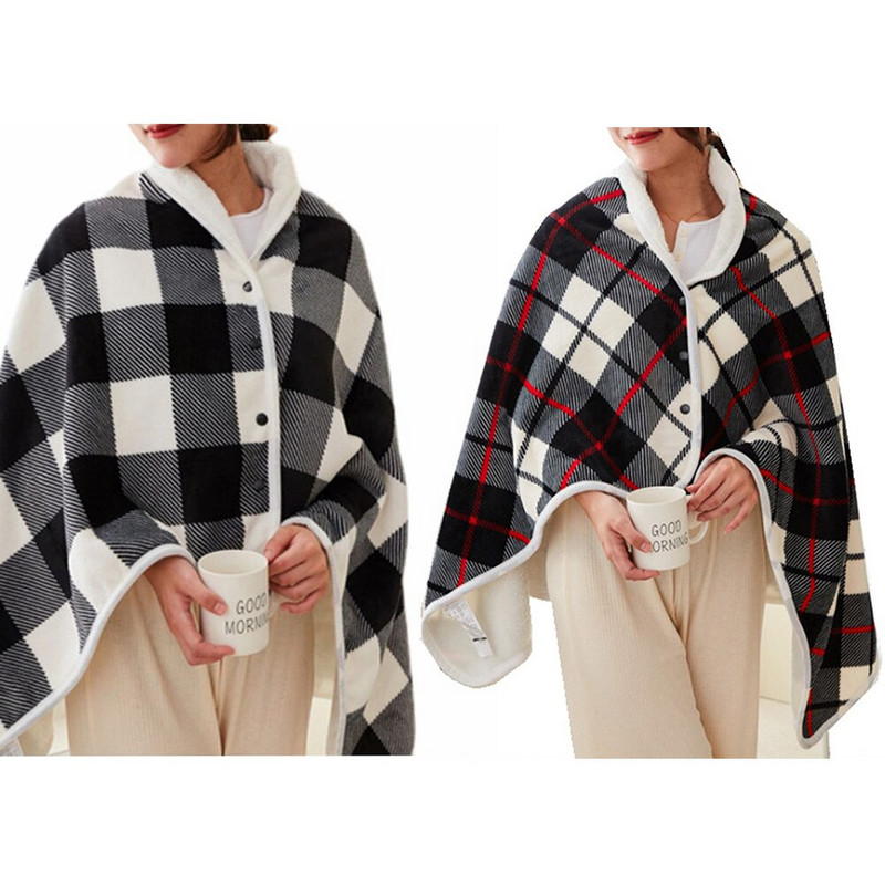 Mink Velvet nositeľná elektrická deka multifunkčná funkcia časovača USB elektrický vykurovací šál domáca kancelária ohrievač kolien späť