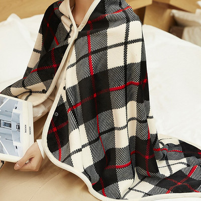 140x80cm teplý koberec elektrická vykurovacia deka z norkového zamatu mäkký vyhrievaný kockovaný šál ochrana pred chladom domáca kancelária chrbát ohrievač kolien