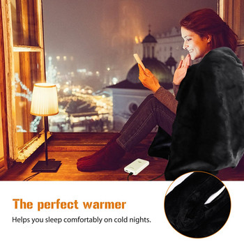 Електрическо одеяло, фланелено бързо загряващо одеяло Одеяло 6-слойно таймер Защита от прегряване Може да се мие Затопляне на цялото тяло Домашен офис