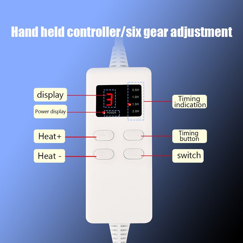 Elektrická vyhrievacia podložka na prikrývku, prateľná v práčke, 30 cm * 60 cm, zimná ohrievacia podložka, termostat pod prikrývku, ohrievač kobercov