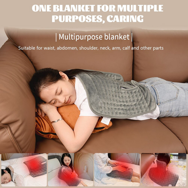 Pătură de încălzire electrică pentru corp cald și constant, cu un singur șal, covoraș încălzit moale, confortabil, multifuncțional, pentru corp cald