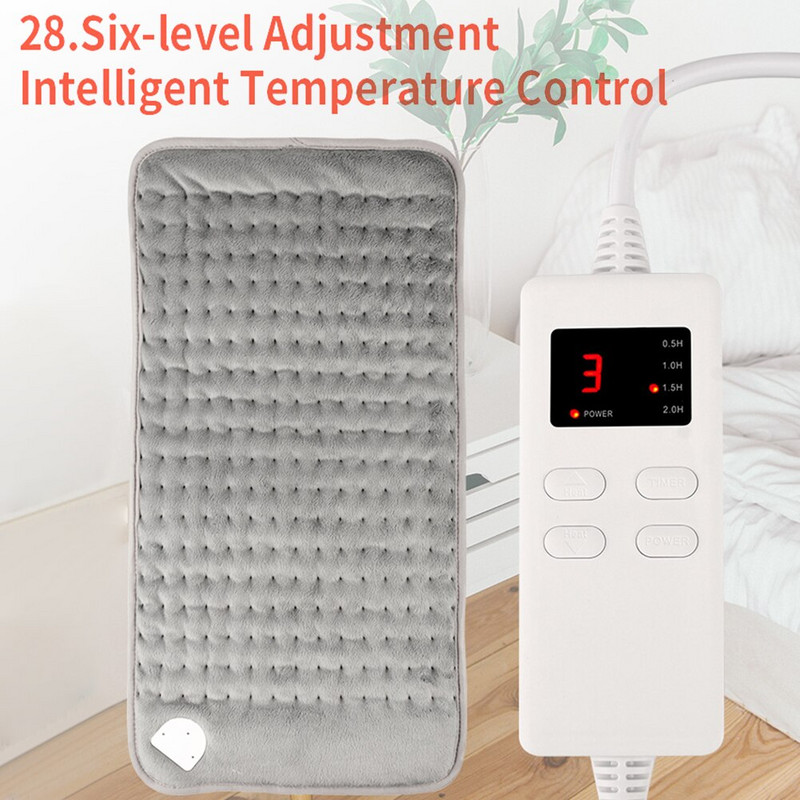 6-úrovňová elektrická deka, nastaviteľná zimná vykurovacia deka, ohrievač, fyzioterapeutická podložka, podložka na krk, chrbát, žalúdok, ramená, bolesť