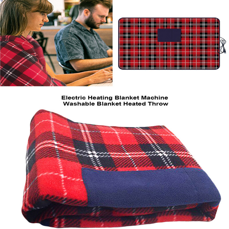 Električna grijana deka Periva u perilici Topla grijana deka za spavaću sobu u automobilu Usb punjenje Grijane deke s džepovima za kauč