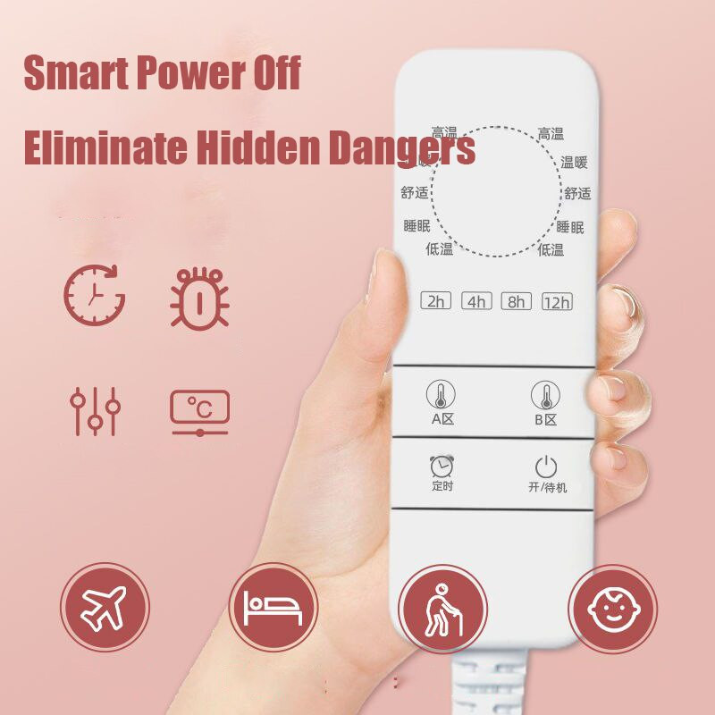 Elektrická deka, 5 úrovní, dvojitá, dvojité ovládanie, 1,8 m, jednolôžkový elektrický matrac, 220 V, inteligentné bezpečnostné odvlhčovanie pre domácnosti