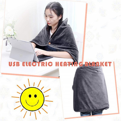 Téli Usb 100*70cm kültéri termikus elektromos takaró meleg térdvédő matrac hőbeállítások fűthető dobás takaró meleg tél