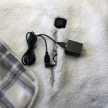 140x80cm USB електрическо зареждащо одеяло, електрическо загряващо шалте за носене, топло, меко отопляемо одеяло за домашен офис, затоплящо коленете