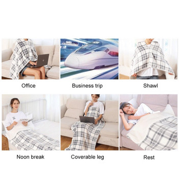 140x80cm USB електрическо зареждащо одеяло, електрическо загряващо шалте за носене, топло, меко отопляемо одеяло за домашен офис, затоплящо коленете