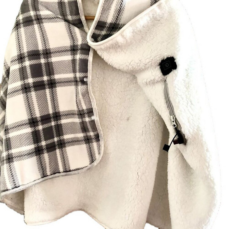 Pătură de încărcare electrică USB de 140x80 cm, șal de încălzire electrică purtabilă, pătură moale încălzită pentru acasă, birou, încălzitor de genunchi pentru spate