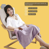 Elektrická deka s USB 5V multifunkčným ohrievačom rúk a chráničom kolien, kancelárskou prestávkou na obed, zamatovou vyhrievacou dekou Falley