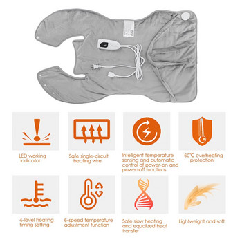 Ηλεκτρικές κουβέρτες 110-240V Χρονοδιακόπτης θέρμανσης μαξιλαριού για τον αυχένα ώμου Πίσω σπονδυλική στήλη Πόδι ανακούφιση φορητό χειμερινό θερμαντήρα σώματος