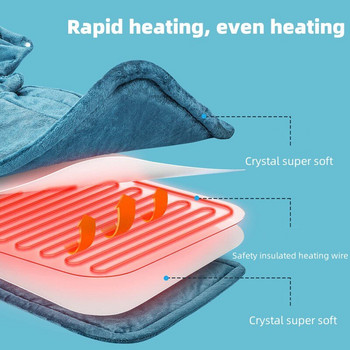 Ηλεκτρικές κουβέρτες 110-240V Χρονοδιακόπτης θέρμανσης μαξιλαριού για τον αυχένα ώμου Πίσω σπονδυλική στήλη Πόδι ανακούφιση φορητό χειμερινό θερμαντήρα σώματος