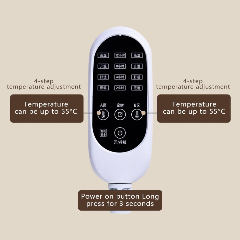 Elektrinė antklodė Vienvietis elektrinis čiužinys Dvigubas dvigubas valdymas išmanaus namo bendrabučio elektrinė antklodė, skirta sušilti žiemą