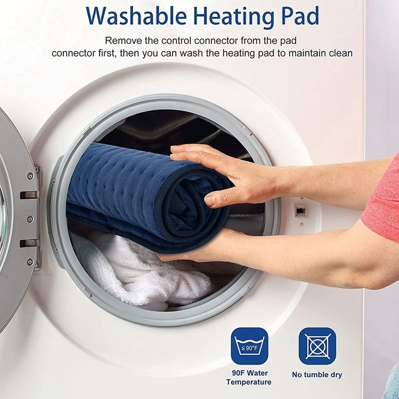 Pad de încălzire electrică cu oprire automată, 5 setări de temporizator, tampon de încălzire rapidă cu 6 setări de căldură, priză UE 30 X 60 cm