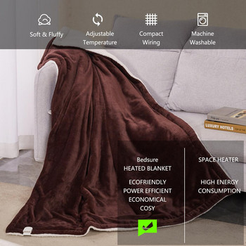 Фланелено електрическо одеяло Многофункционално перящо се 6 нива на нагряване Автоматично изключване Нагряващо одеяло