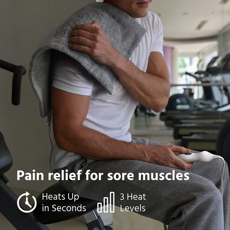 Extra veľká elektrická vyhrievacia podložka na úľavu od bolesti chrbta a kŕčov 12 x 24 palcov - mäkké teplo pre vlhkú a suchú terapiu CNIM Hot