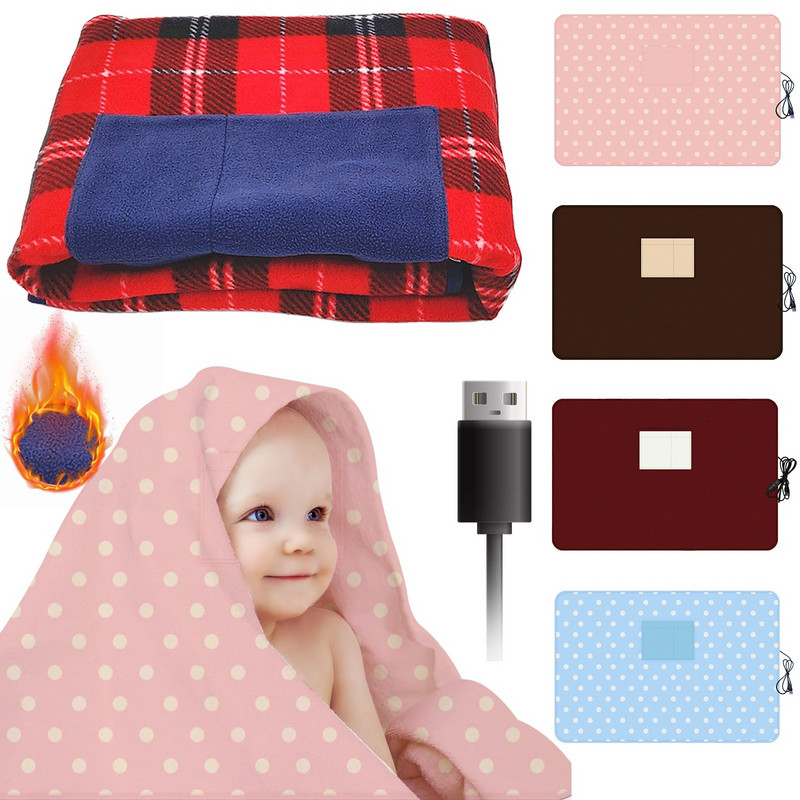 Pătură electrică Încălzitor mai gros Încălzitor de corp USB 65x88cm Pătură încălzită Termostat Pătură de încălzire electrică Încălzire electrică
