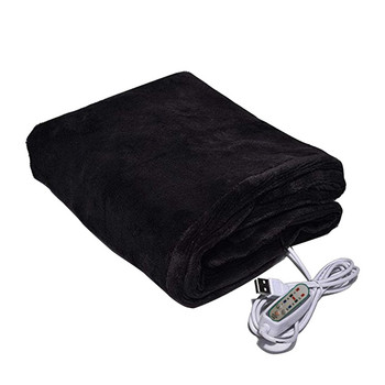 USB отопление Машинно пране за пътуване за разтегателен диван 3 нива Преносимо електрическо одеяло Зимно топло меко плюшено шалте за кола Къмпинг